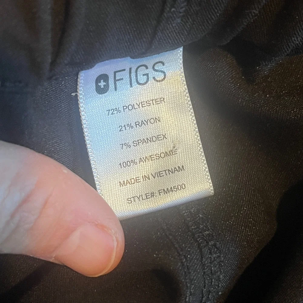 FIGS Technical Collection Black Scrub Pants XXL FM4500 Straight Leg Drawstring